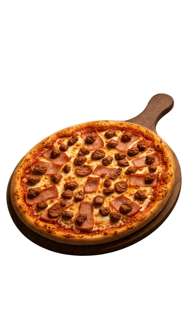 Loaded pepperoni and sausage pizza